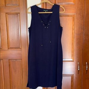 EUC LAUREN RALPH LAUREN NAVY DRESS XL